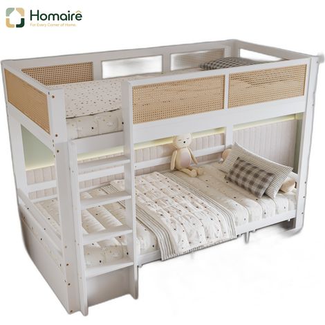 Bettgestell und MDF 205 x 102.5 x 150 cm aus Massivholz weiß HOMAIRE (1/5)