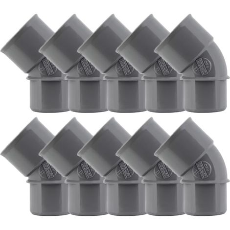 10 coudes PVC évacuation Ø32 Mâle Femelle 45° - Nicoll (1/4)
