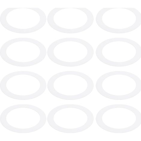 3.98 Inch ID Catch Rings, 5.51 Inch OD, 12 Pieces Metal Cover Recessed Light Trim for Ceiling Fixtures, Matte Finish White (1/5)