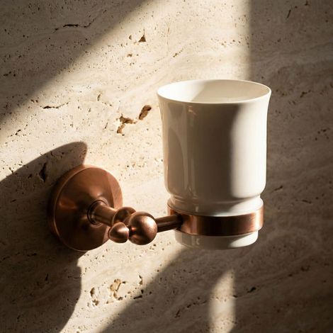 PaulGurkes Gobelet à dents en cuivre Nostalgie Accessoires de salle de bain en céramique