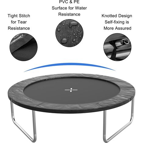 Housse de protection pour trampoline 16 pieds, bâche imperméable résistante aux intempéries, couvre-trampoline rond avec cordon de serrage, protection UV et neige, taille 4,88 m, pour usage extérieur. (1/3)