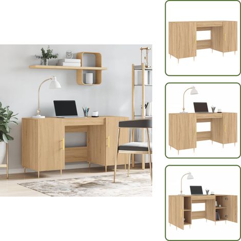 Escritorio de estudio - vidaXL Escritorio madera de ingeniería roble Sonoma 140x50x75 cm - Muebles para estudio