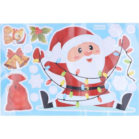 10pcs décoration de noël fenêtre s'accroche Autocollants, PVC décalcomanies de noël décorations Vacances Flocon de Neige décalcomanies pour la fête (1/5)