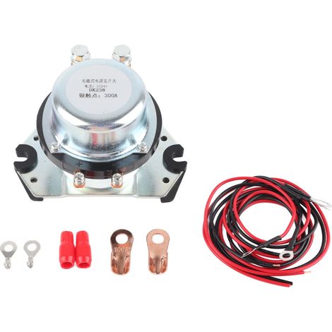 Relais 12V 300A avec télécommande, bobine 8W pour démarrage pelleteuse, interrupteur principal 24V DC (tension de commutation 24V) (1/5)