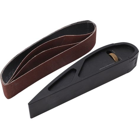 Porte-papier de verre en alliage d'aluminium avec 3 bandes abrasives, outil de polissage portatif pour le travail du bois (1/5)