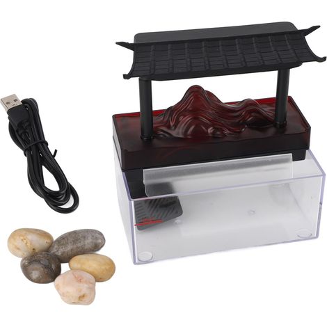 Fontaine à eau de table LED Fontaine d'intérieur Douche Taille compacte Scène de galets avec USB Décor pour salon (1/5)