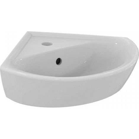 Royal Plaza Vito 2.0 Lave-mains d'angle avec trou de robinet et trop-plein 34x34cm céramique Blanc (1/2)