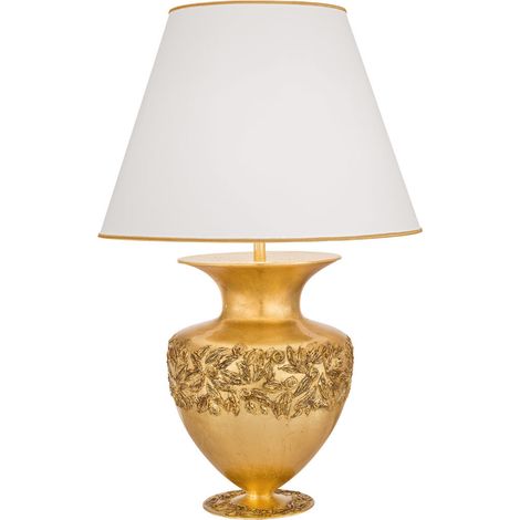 Kolarz ANFORA Lampe de table en verre avec abat-jour conique rond or 24 carats