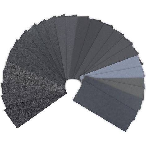 Papier de verre Grain Papier abrasif eau/sec 9 x 3,6 pouces, Utilisé pour polir le métal, le bois, les (28 Papier)120-3000 (1/5)