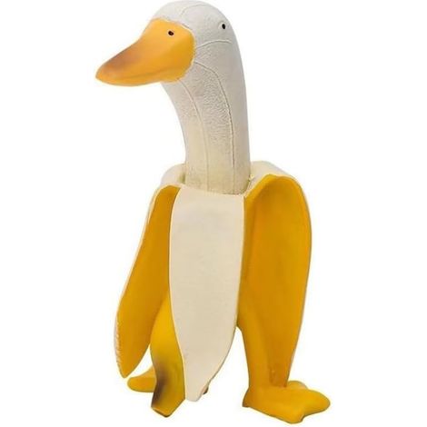 Eend Banane - Résine - 15 x 8 x 6 cm - 280 g - Jardin Intérieur Extérieur Bureau - 1 Pièce - Blanc (1/5)