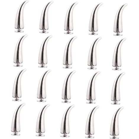Remaches de hierro estilo punk DIY de 7x21 mm, color plata, 20 piezas. Accesorios para ropa punk, remaches para manualidades, decoración de ropa personalizada, artículos de cuero, paquetes y jeans. (1/5)