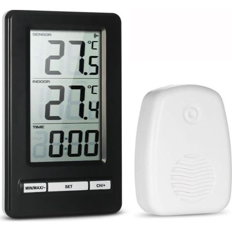 Thermomètre Intérieur et Extérieur LCD Numérique sans Fil Mesure de la Température (1/5)