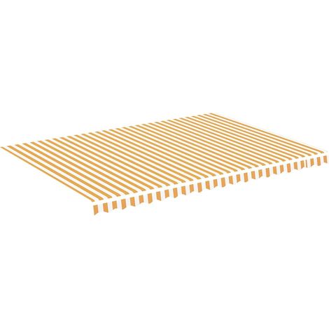 Tessuto di Ricambio per Tenda da Sole Giallo e Bianco 5x3,5 m (1/4)
