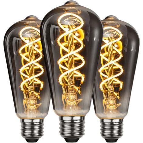 Ampoule LED E27 Vintage, Économie d'énergie, de Style Industriel, Ampoule E27 Lampe Décorative Rétro Antique, 6W pour Chambre Restaurant Café Bar Bistro, Filament Jaune, 3 Pièces (1/5)
