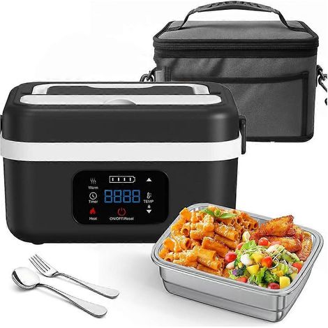 Wiederaufladbare, elektrisch beheizbare Lunchbox mit 1-Liter-Behälter, Gabel und Löffel, für den Einsatz im Freien (australischer Stecker). (1/5)