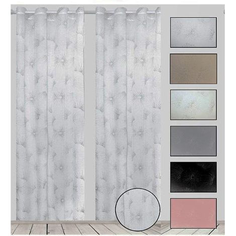 Trade Shop - Tenda Karan Pannello Singolo 8 Borchie Porta Finestra Cucina Bastone 140x280 Cm - (1/2)