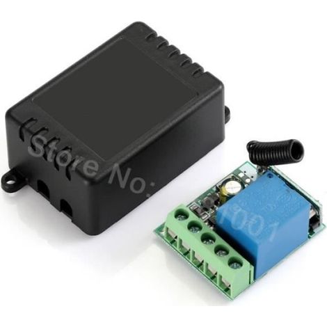 Module Récepteur Relais RF 433 MHz - DC 12 V - 1 Canal - Télécommande Sans Fil 1 Bouton - Pour Portail Garage et Automatisation Domestique - 1 Pièce (1/4)