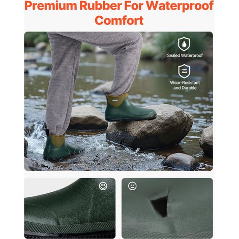 Bottes de pont en caoutchouc pour femmes à la cheville, bottes de pluie antidérapantes imperméables, chaussures de boue isolées de… (1/5)