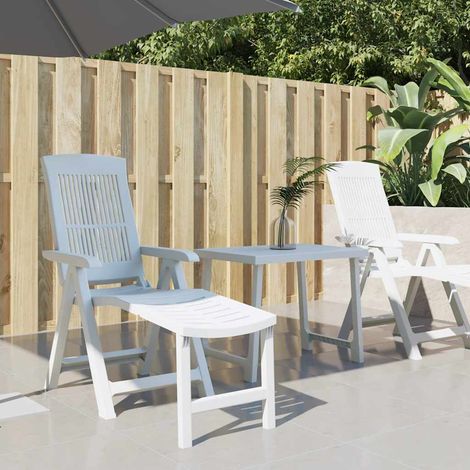 vidaXL Chaise longue blanc plastique (1/5)