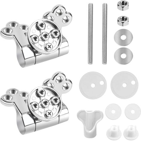 WC-Sitzscharniere, WC-Sitz-Befestigungsset, kompatibel mit den meisten WC-Modellen, 2er-Pack (1/5)