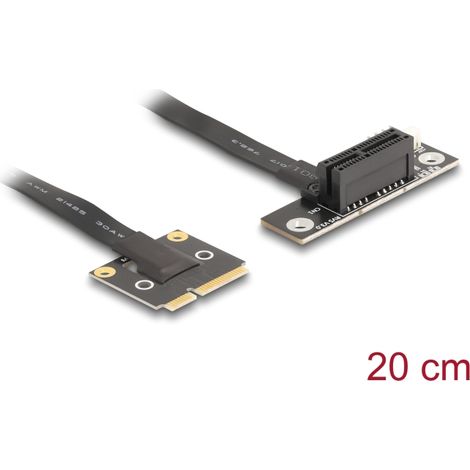 Delock Adaptador Mini PCIe macho a PCIe 3.0 x1 hembra 90Â° en Ã¡ngulo con cable 20 cm