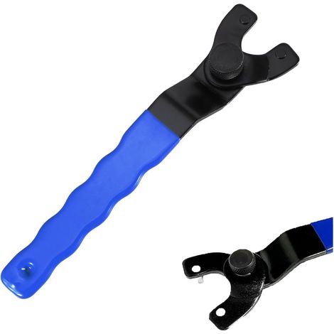 Clé pour Meuleuse D'angle Réglable,Clé à Broche Réglable 10 to 46 mm avec Poignée Antidérapante le Goujon du Contre-écrou Clés à Tenon Allen Accessoires pour Meuleuses Remplacer les Disques (1/5)