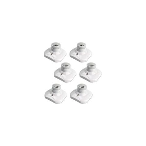 Set di 6 portalampade a vite E27 per plafoniera, alimentazione AC 220-240V, portalampade per lampadine a LED, base per plafoniera E27 - Crezuo