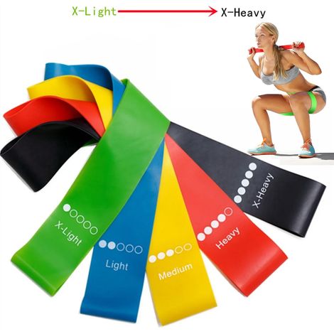 Bandes de résistance en TPE pour le fitness, élastiques de musculation, exercices de yoga et de gym. (1/5)