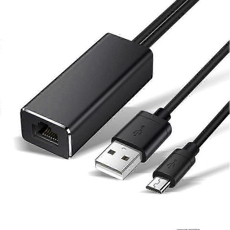 Adaptateur Ethernet compatible avec Fire TV Stick HD 480 Mbps RJ45 10100 Mbps, compatible avec Fire TV et Google Chromecast. (1/5)