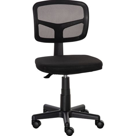 Silla de oficina ergonómica de tela negra, regulable en altura, 43 x 48 x 77,5-89,5 cm (1/5)