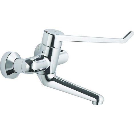 Grifo de seguridad de pared para lavabo monomando CERAPLUS 230mm palanca 230mm n. Conexiones bloqueables
