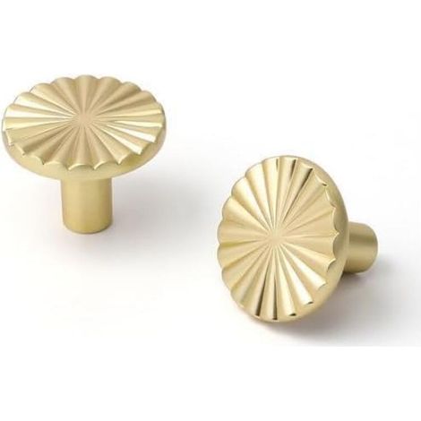 Lot de 5 Boutons de Porte en Or Brossé (Aspect Laiton) pour Commode Cuisine Armoire Poignées Simples de Tiroir en Alliage de Zinc (1/5)