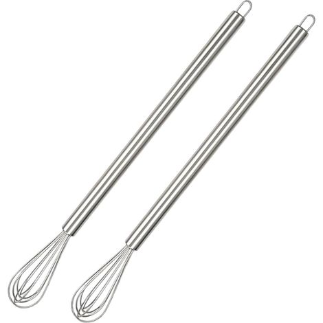 Lot de 2 Fouets de Cuisine en Acier Inoxydable 9 Pouces (23 cm) - Fouet Manuel Robuste pour Battre et Mélanger - Batteur à Œufs pour Pâtisserie, Sauces et Crèmes (1/5)