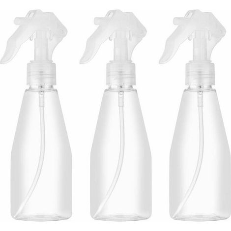 Spray Bottle - 200 Ml - Transparent Plastic - For Plants Cosmetics Cleaning - Set Of 3 (1/5)