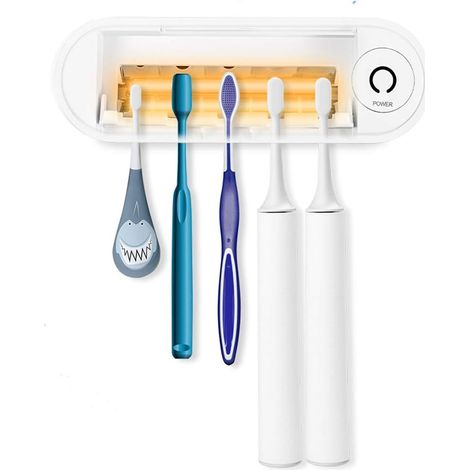 EASYCOMFORT Stérilisateur UV Brosse à Dents - Séchage Automatique Mural avec Couvercle AntiPoussière (1/5)