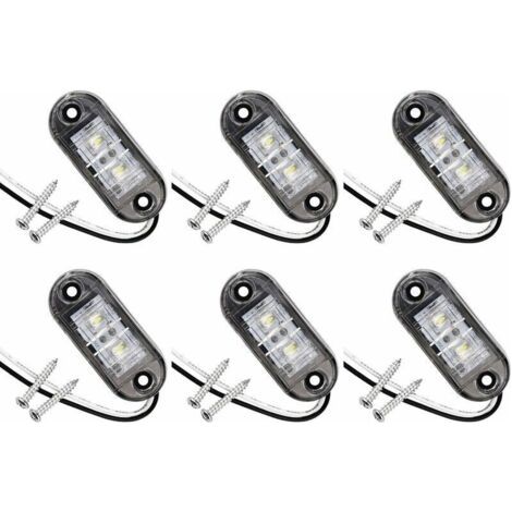 Lot de 6 feux de position latéraux à LED pour voiture, remorque, camping-car, caravane, vélo, moteur (1/4)