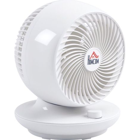 Ventilador de escritorio portátil de tres velocidades, oscilación de 70°, inclinación de 90°, ideal para el hogar y la oficina, blanco y negro - Crezuo
