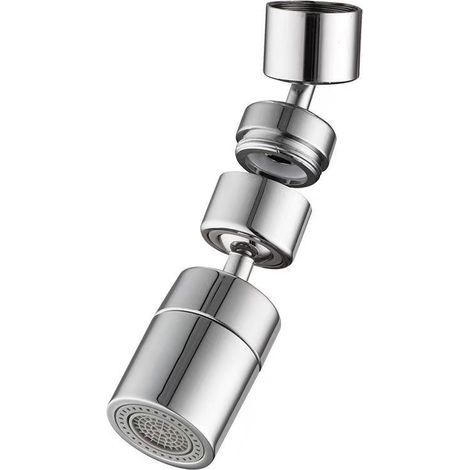 Aérateur de robinet,Pivotant 360 Degrés-2 Modes Réglable Cuisine Robinet Filtre Barboteur Pour Cuisine Salle De Bain,avec Adaptateur Filetage Externe 24mm-Fil Interne 22mm (1/4)