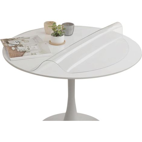 Nappe ronde 120cm transparente 1,5mm d'épaisseur lavable protection meuble