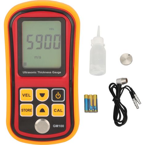 Jauge d'épaisseur ultrasonique GM100, mesureur numérique à affichage LCD 4 chiffres, sonde 5MHz, testeur d'épaisseur de matériaux, outil de mesure de précision portable