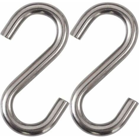 [NEVER USED] Set of 2 Heavy-Duty 304 Stainless Steel S-Hooks, 3-Inch Hammock Swing S-Hooks, Industrial Grade Utility Hooks