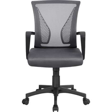 Yaheetech – Chaise de bureau ergonomique – Dossier en maille respirante – Hauteur réglable 33,5-43,5 cm – Inclinaison 90-120° – Charge 125 kg – 5 roues doubles