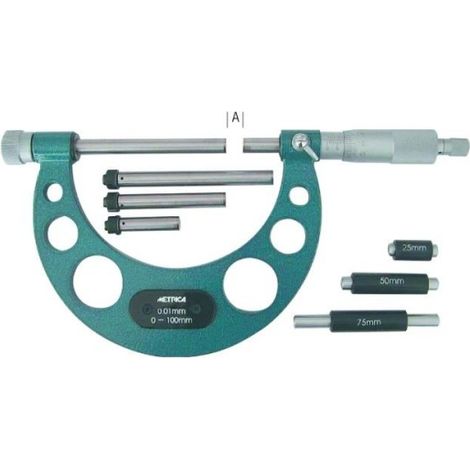 Micromètre à enclumes interchangeables METRICA 44040 – Mesure de 0 à 100 mm précise et polyvalente