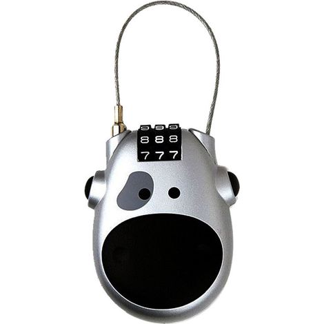 Câble de Sécurité Rétractable pour Vélo, Casque, Bagages et Luge avec Motif Vache Cartoon