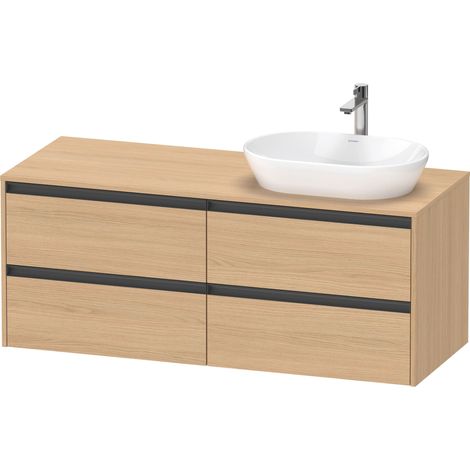 Lavabo consola Duravit Ketho.2, suspendido, corte de lavabo