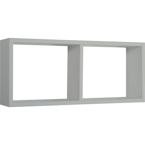 Mensola da parete scaffale 2 scomparti grigio salotto camera soggiorno moderno Morgana (1/4)
