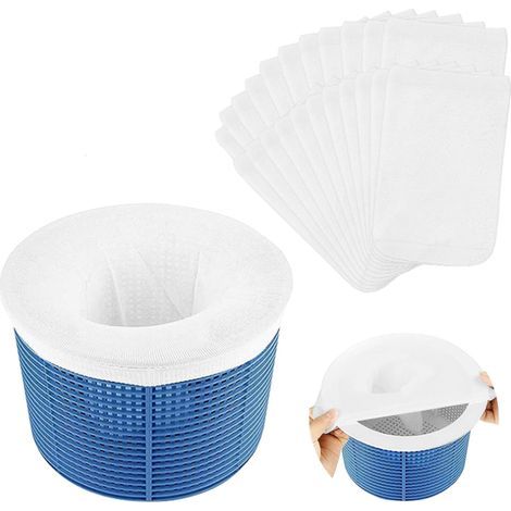 20 filtres pour skimmer de piscine, paniers de skimmer, filtres réutilisables, adaptés aux skimmers de surface, éliminent les boues. (1/5)