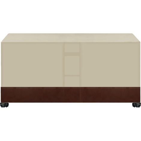 Housse de meuble étanche 420D, housse anti-poussière en tissu Oxford noir, housse étanche avec fenêtre de ventilation à poignée de bande étanche，beige+café