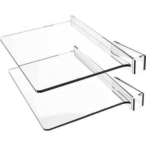 2 séparateurs d'étagères en acrylique transparent, coulissants et faciles à nettoyer, adaptés aux armoires, chambres et placards. (1/5)