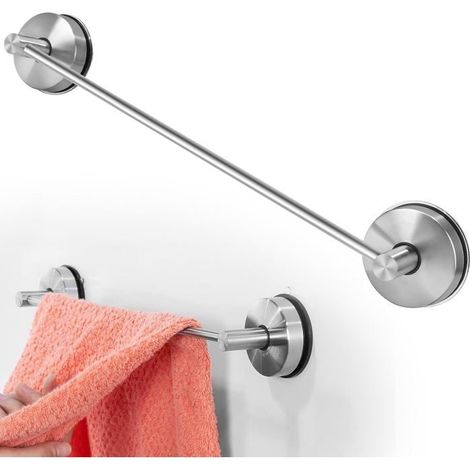 Porte-serviettes 1 pièce Acier inoxydable 304 Fixation par ventouse sans perçage 5 kg Salle de bain et douche 55 cm (1/5)